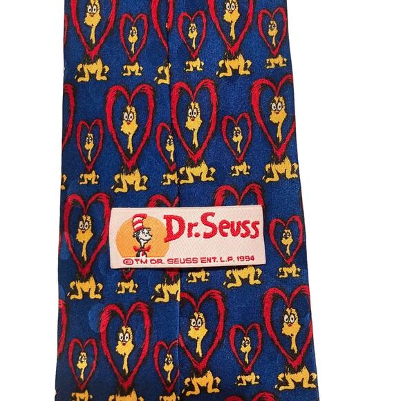 Dr Seuss Proo from Ka-Troo Cartoon Vintage Novelty Necktie 100% Silk Blue Red - Picture 4 of 8